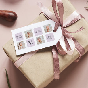 Collage Foto en beste grootmoeder ooit beste Paars Cadeaulabel