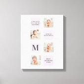 Collage Foto en beste grootmoeder ooit beste Paars Canvas Afdruk (Voorkant)