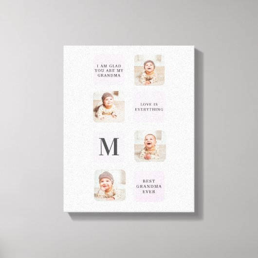 Collage Foto en beste grootmoeder ooit beste Paars Canvas Afdruk (Voorkant)