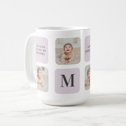 Collage Foto en beste grootmoeder ooit beste Paars Koffiemok (Voorkant links)