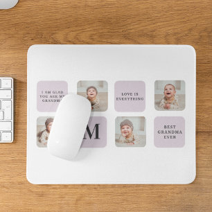 Collage Foto en beste grootmoeder ooit beste Paars Muismat