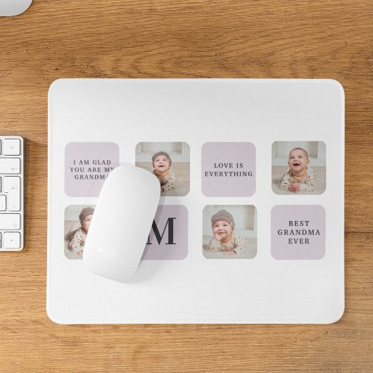 Collage Foto en beste grootmoeder ooit beste Paars Muismat