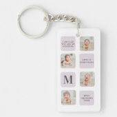 Collage Foto en beste grootmoeder ooit beste Paars Sleutelhanger (Voorkant)