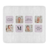 Collage Foto en beste grootmoeder ooit beste Paars Snijplank (Voorkant)