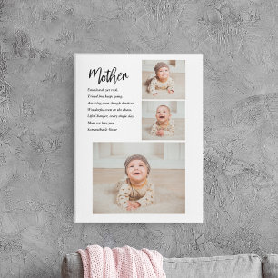 Collage Foto en beste moedercitaat Lovely Gift Canvas Afdruk