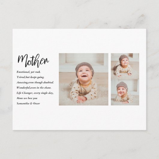 Collage Foto en beste moedercitaat Lovely Gift Feestdagenkaart (Voorkant)