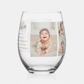 Collage Foto en beste moedercitaat Lovely Gift Wijnglas Zonder Voet (Voorkant)