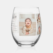 Collage Foto en beste moedercitaat Lovely Gift Wijnglas Zonder Voet (Achterkant)