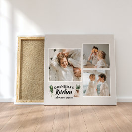 Collage Foto en Grandma Kitchen zijn altijd open Canvas Afdruk