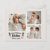 Collage Foto en Grandma Kitchen zijn altijd open Feestdagenkaart (Voorkant)