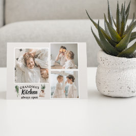 Collage Foto en Grandma Kitchen zijn altijd open Feestdagenkaart