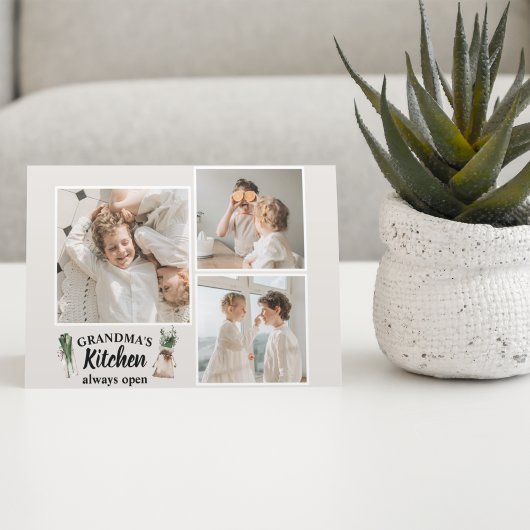 Collage Foto en Grandma Kitchen zijn altijd open Feestdagenkaart