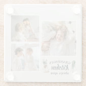 Collage Foto en Grandma Kitchen zijn altijd open Glazen Onderzetter (Achterkant)