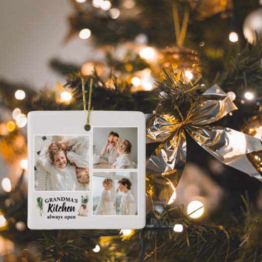Collage Foto en Grandma Kitchen zijn altijd open Keramisch Ornament