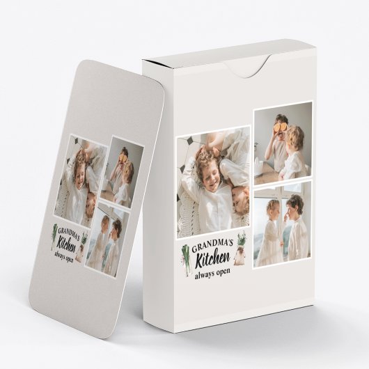 Collage Foto en Grandma Kitchen zijn altijd open Pokerkaarten