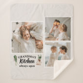 Collage Foto en Grandma Kitchen zijn altijd open Sherpa Deken (Voorkant)