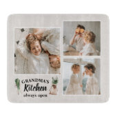 Collage Foto en Grandma Kitchen zijn altijd open Snijplank (Voorkant)