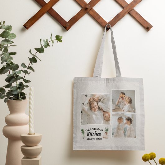 Collage Foto en Grandma Kitchen zijn altijd open Tote Bag