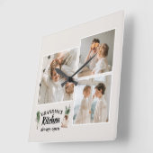 Collage Foto en Grandma Kitchen zijn altijd open Vierkante Klok (Hoek)
