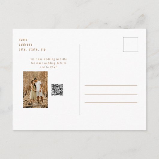 Collage Foto Gold Text Weddenschap Save the Date Briefkaart (Achterkant)