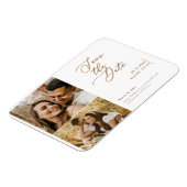 Collage Foto Gold Text Weddenschap Save the Date Magneet (Linkerzijde)