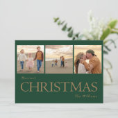 Collage Foto Gouden Tekst Kerst Kaart (Staand voorkant)