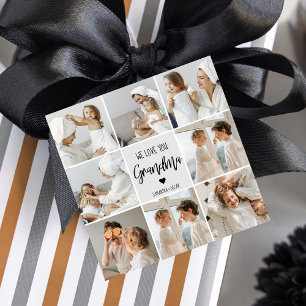 Collage Foto Gray We houden van je oma Best Gift Bedankjes Labels