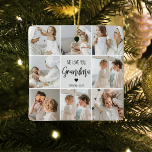 Collage Foto Gray We houden van je oma Best Gift Keramisch Ornament