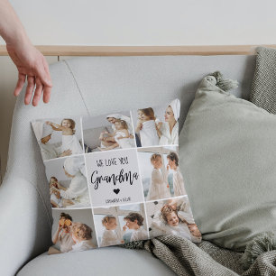Collage Foto Gray We houden van je oma Best Gift Kussen
