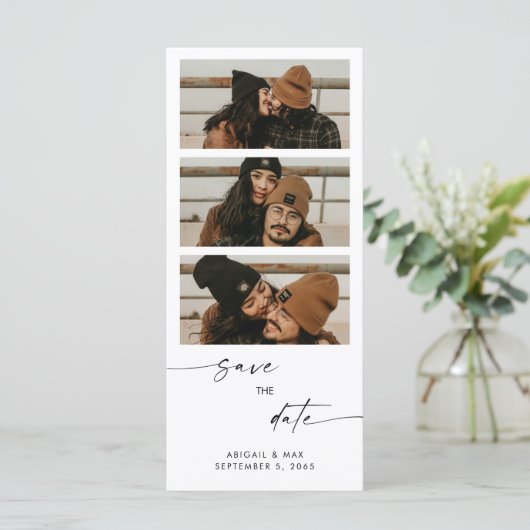 Collage Foto Lange bruiloft Save the Date (Staand voorkant)