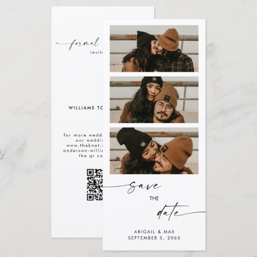 Collage Foto Lange bruiloft Save the Date (Voorkant / Achterkant)