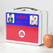 COLLAGE foto Lunchbox BLAUW ROOD Om aan te passen (In situ)