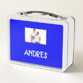 COLLAGE foto Lunchbox BLAUW ROOD Om aan te passen (Achterkant)