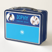 COLLAGE foto Lunchbox BLAUW WIT aan te passen (Voorkant)