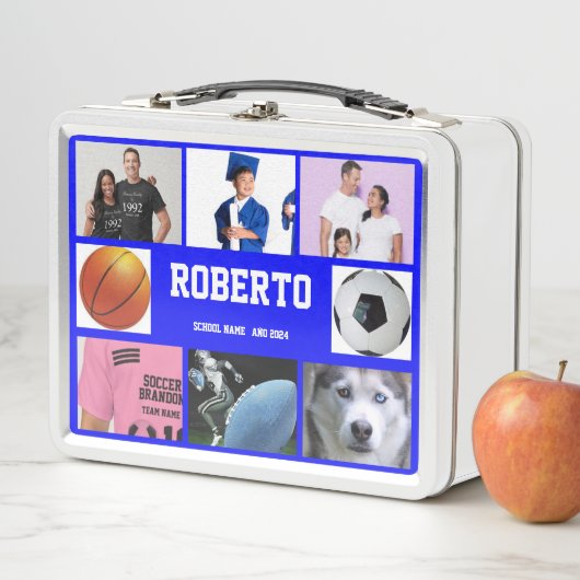 COLLAGE foto Lunchbox BLAUW WIT aan te passen (In situ)