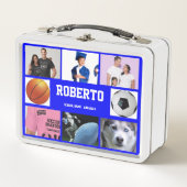COLLAGE foto Lunchbox BLAUW WIT aan te passen (Voorkant)