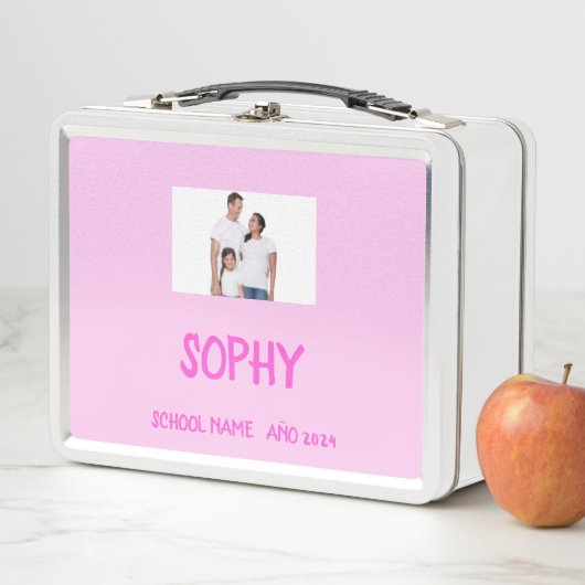 COLLAGE foto Lunchbox roze, WIT Om aan te passen (In situ)