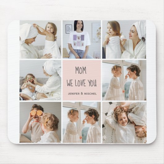 Collage Foto Mam We houden van je beste moeder Gif Muismat (Voorkant)