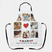 Collage Foto Mam We houden van je beste moeder Gif Schort (Voorkant)