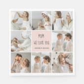 Collage Foto Mam We houden van je beste moeder Gif Servet (Voorkant)