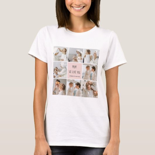 Collage Foto Mam We houden van je beste moeder Gif T-shirt (Voorkant)