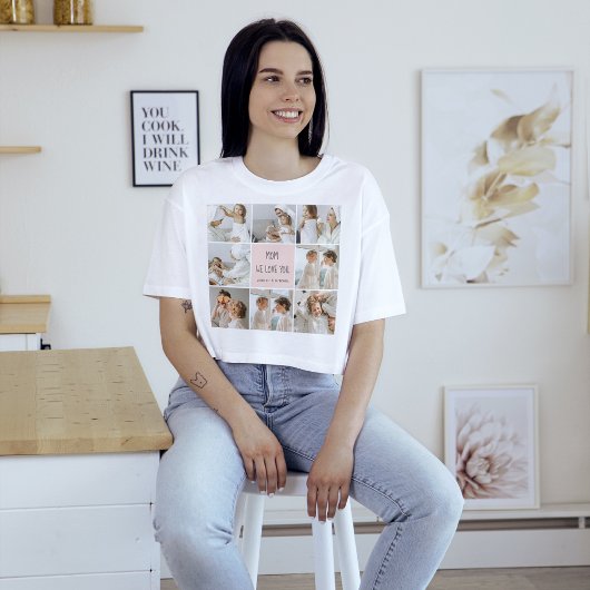 Collage Foto Mam We houden van je beste moeder Gif T-shirt