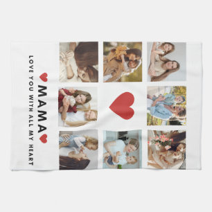 Collage Foto Mam We houden van je beste moeder Gif Theedoek