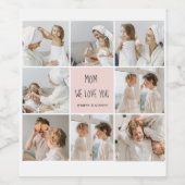 Collage Foto Mam We houden van je beste moeder Gif Wijn Etiket (Enkel label)