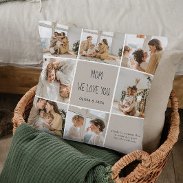 Collage Foto Mam We Love You - Gepersonaliseerd Kussen