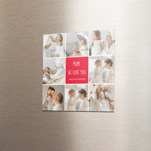 Collage Foto mama Red We houden van je beste moede Magneet