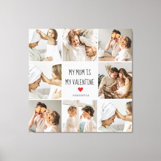 Collage Foto | Mijn moeder is mijn Valentijn Gift Canvas Afdruk (Voorkant)