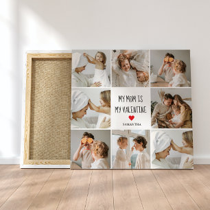 Collage Foto Mijn moeder is mijn Valentijn Gift Canvas Afdruk