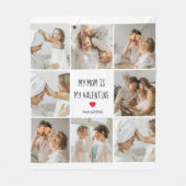 Collage Foto | Mijn moeder is mijn Valentijn Gift Fleece Deken (Voorkant)