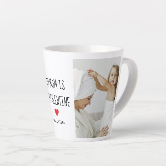 Collage Foto | Mijn moeder is mijn Valentijn Gift Latte Mok (Rechterhoek)